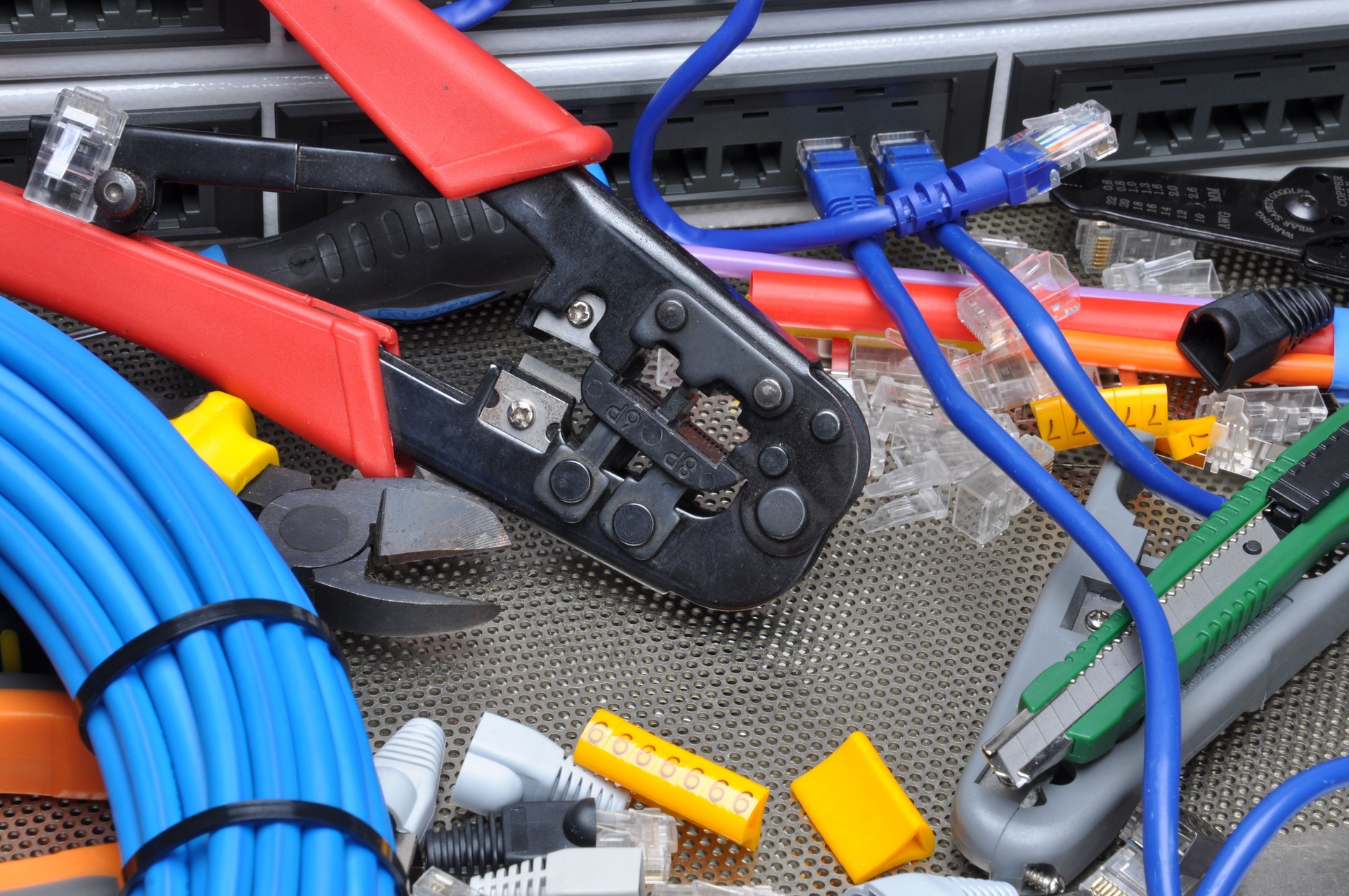 Tools for crimping with component to computer network